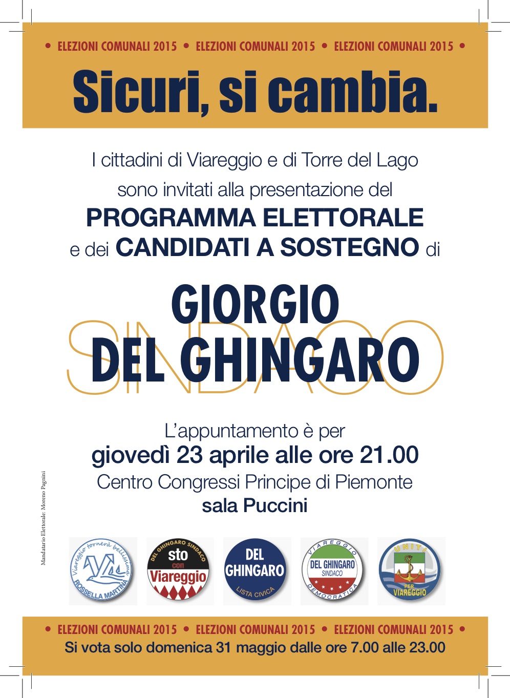 Presentazione del programma e dei candidati a sostegno di Giorgio del Ghingaro